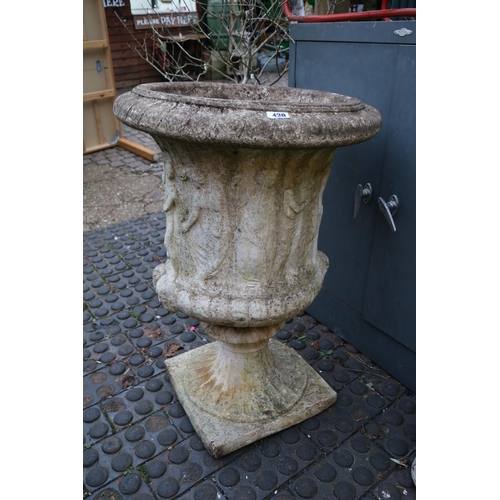 420 - Large Classical figure decorated garden urn on pedestal base