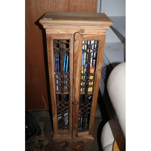 435 - Modern Hardwood DVD cabinet with assorted DVDs