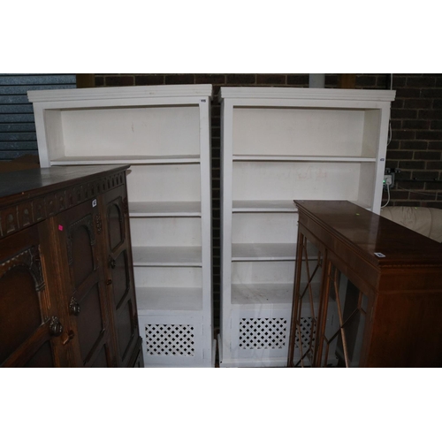 446 - 2 Large White painted Bookcases