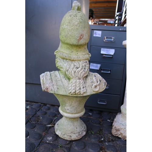 419 - Concrete bust of Ancient Greek Goddess Athena and pedestal base