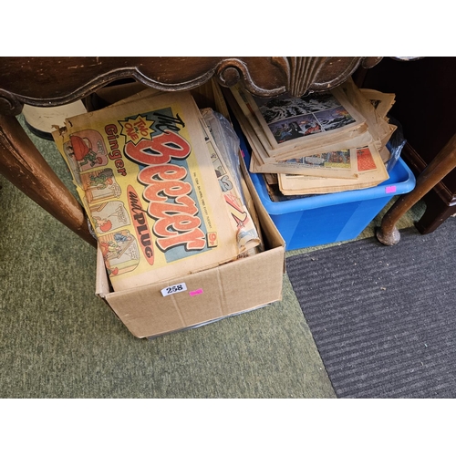 258 - 2 Boxes of Vintage Beezer and other Comics