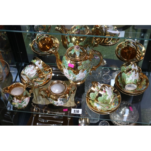 110 - Capodimonte Gilded figural decorated Tea set