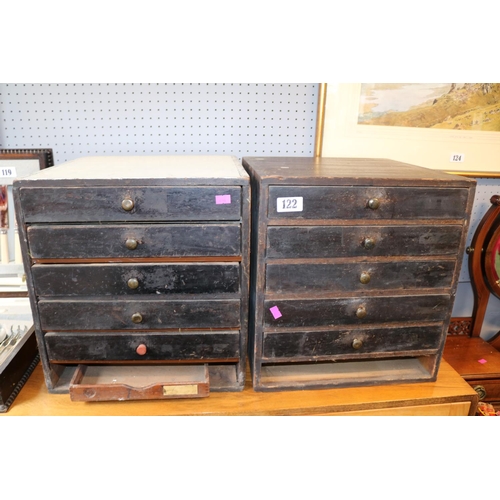 122 - Pair of Antique Mahogany Engineers chests with Brass and other handles