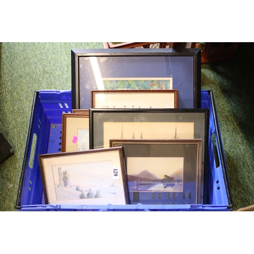 129 - Collection of assorted Framed Pictures and prints to include Val Hunt 'Maytime' Great Gransden