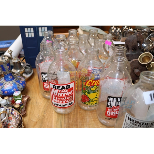 163 - Collection of Vintage Advertising Milk Bottles to include Ty-Phoo, Cadbury, Ready Brek etc (18)