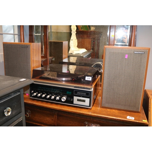 189 - National Panasonic Record Player with a pair of Speakers