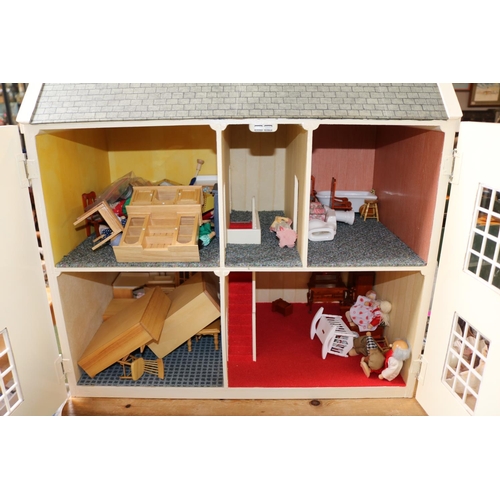 207 - Dolls House and assorted dolls Furniture and another Regency style Dolls House