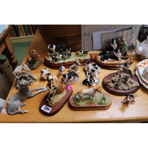 209 - Collection of assorted Border Fine Art Border Collie figures and other Dogs