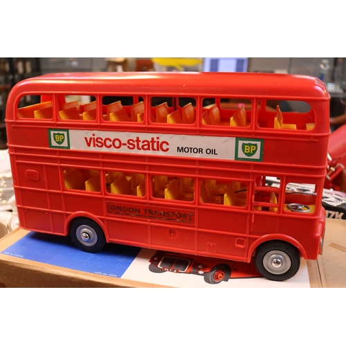 235 - Boxed Tudor Rose London Transport Bus, Boxed Fork lift Truck by Palitoy and a boxed Motora-Wave Radi... 