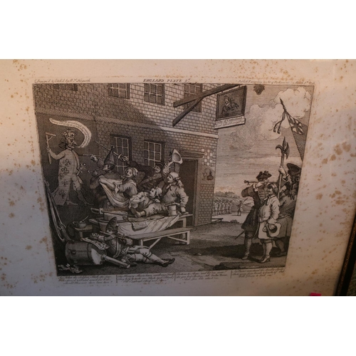 262 - Framed engraving after Hogarth England Plate John The Soldier