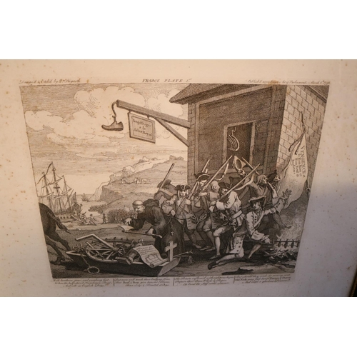 262 - Framed engraving after Hogarth England Plate John The Soldier