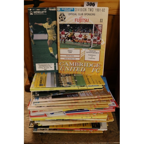 306 - Collection of Cambridge United Football Programmes mainly 1990s