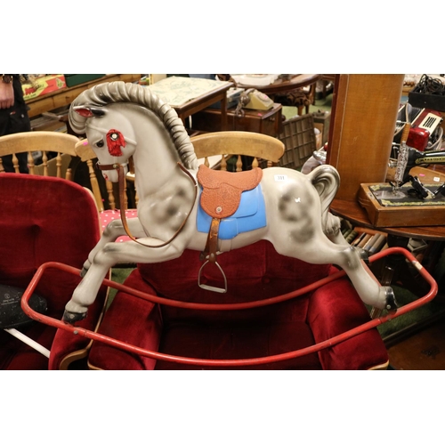 311 - Vintage 1950s Rocking Horse on tubular metal frame