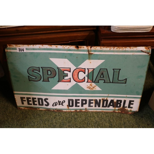 314 - Vintage Advertising Sign for Special X Feed are Dependable