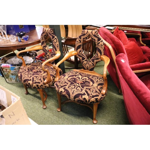 419 - Pair of Charles Winlove Upholstered Shaped Back Chairs