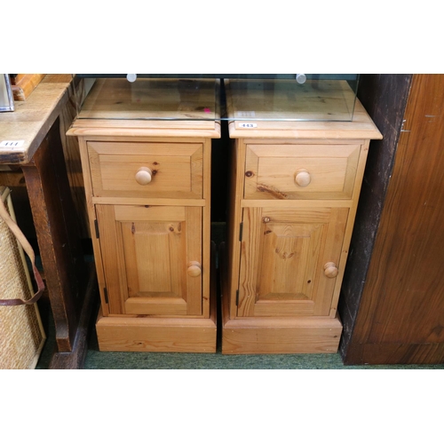 443 - Pair of Pine Bedside Cabinets with turned handles