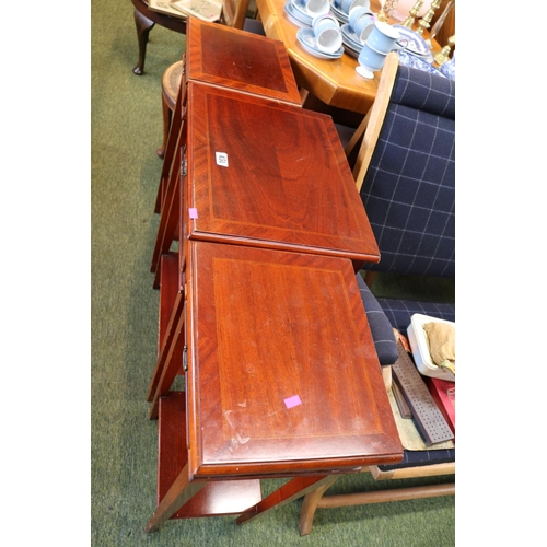 451 - Reproduction Hall table and a Pair of matching Single drawer stands with under tiers