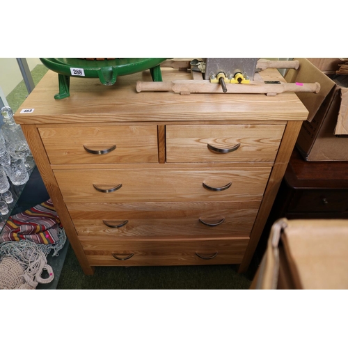 463 - Modern Pine Chest of 2 over 3 drawers