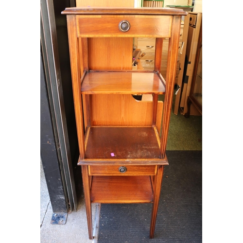 467 - Pair of Reproduction Inlaid side tables with single drawer