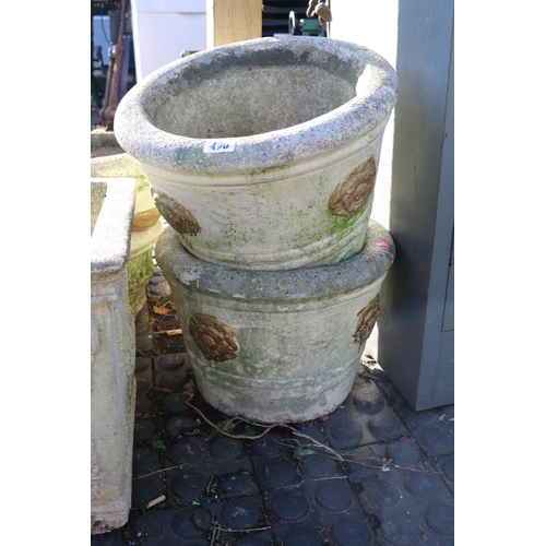 496 - Pair of Concrete garden Planters and 2 other planters