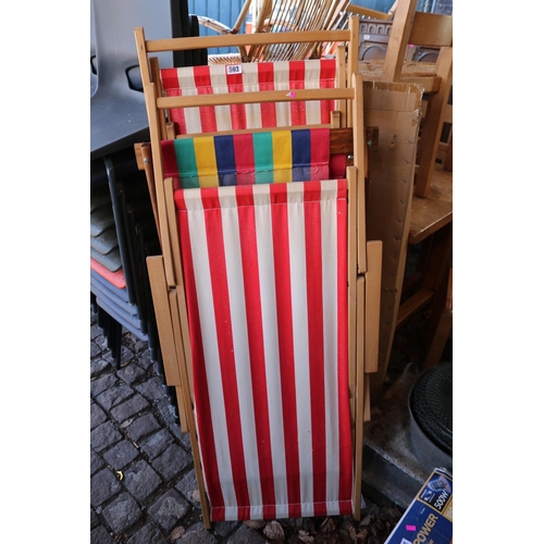 503 - 3 Beach Deck Chairs and a Boxed Deck Chair