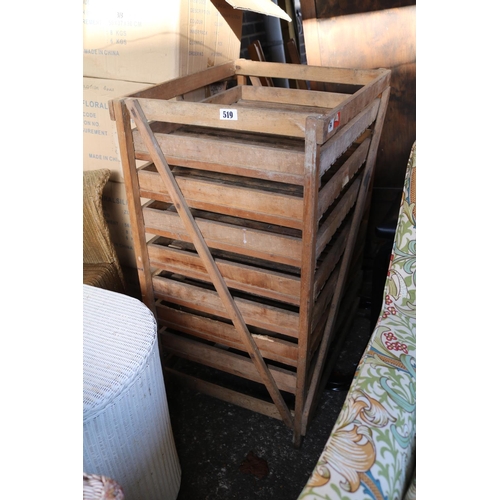 519 - Vintage wooden slatted Fruit Rack