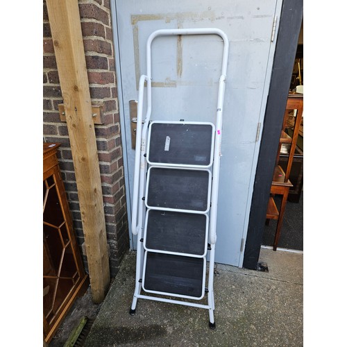 489 - Tubular Metal Ladder with Handrail