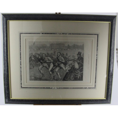 141 - Dublin University Club Sports in College Park - Antique Engraving 1874 - Custom High Quality Framing... 