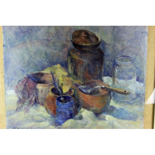 143 - Original still life painting by the renowned Hertfordshire artist Kathleen M Downing. 