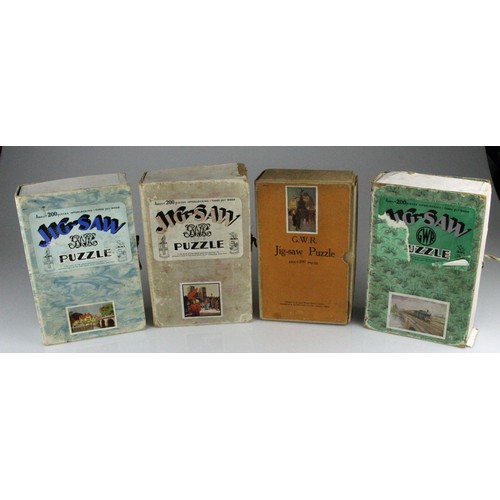 380 - Collection of four Great Western Railway Chad Valley jigsaws 1930's in original boxes. Comprising - ... 