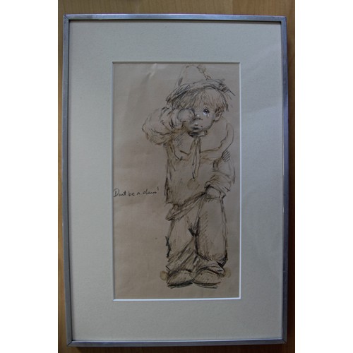 385 - Four Barry Leighton-Jones Original Sketches from his Street Urchin Series c1968 all with certificate... 