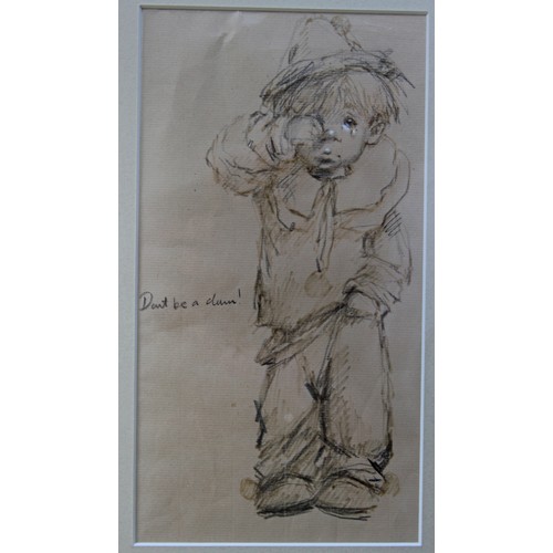 385 - Four Barry Leighton-Jones Original Sketches from his Street Urchin Series c1968 all with certificate... 