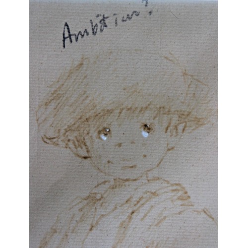 385 - Four Barry Leighton-Jones Original Sketches from his Street Urchin Series c1968 all with certificate... 