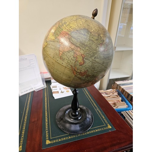 388 - Rand Mc Nally & Co New Twelve Inch Terrestrial Globe mounted on turned base