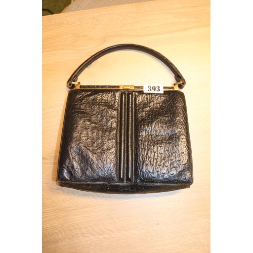 393 - Lucille De Paris Faux Crocodile Leather Handbag retailed by Crouch & Fitzgerald of New York