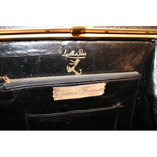 393 - Lucille De Paris Faux Crocodile Leather Handbag retailed by Crouch & Fitzgerald of New York