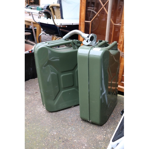 528 - 2 Modern Large Metal Jerry Cans