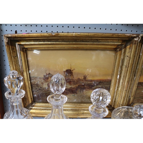 103 - Pair of Gilt Gesso framed Dutch depicting coastal scenes Prints 30 x 22cm