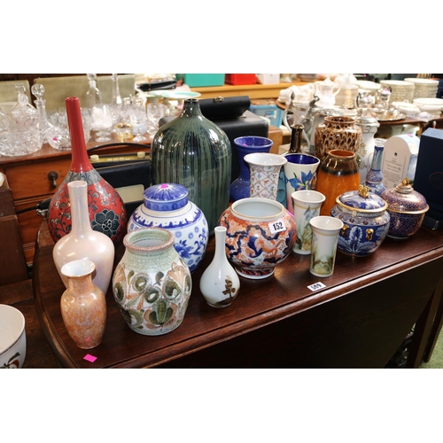 152 - Good collection of assorted Vases to include Asian, Japanese, Studio Pottery etc