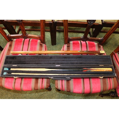 158 - Master Cue Makers Ltd 2 Piece Snooker Cue in case and a Lewis & Wilson Extension