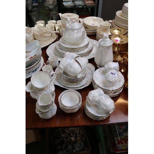 167 - Royal Albert Satin Rose Service comprising of Tea & Coffee, Dinner plates etc