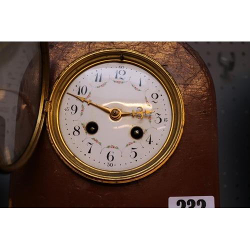 232 - Walnut cased clock and a Painted Edwardian domed clock