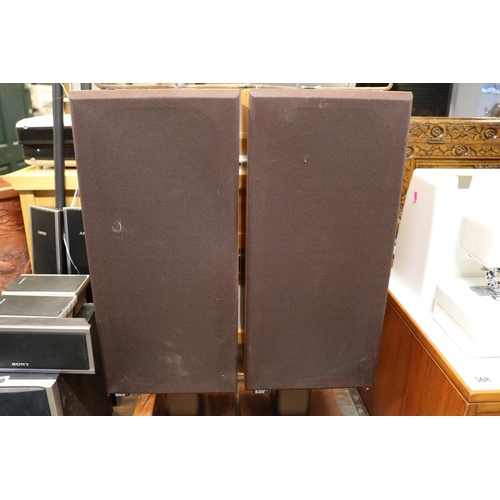 297 - Pair of Vintage B & W Floor Speakers in Teak Cases