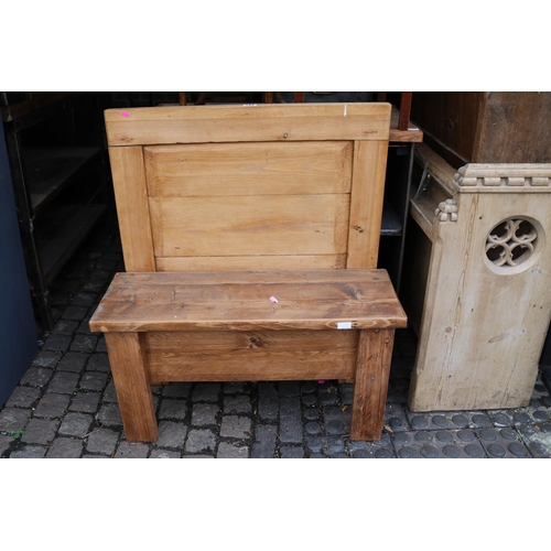 593 - Pine Stained hall Bench