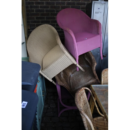 611 - Collection of assorted Wicker Chairs