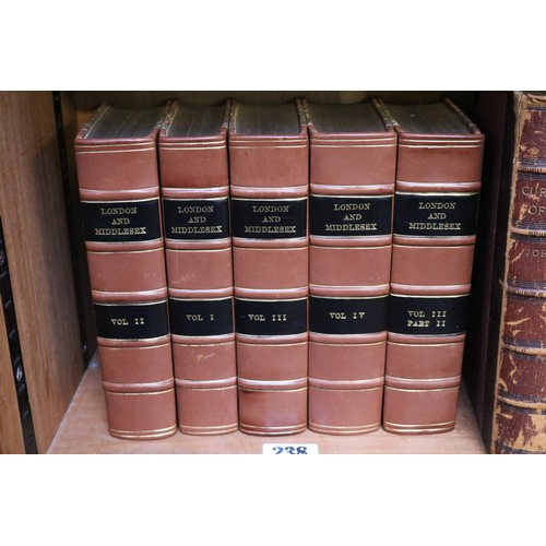 238 - 5 Volumes of London and Middlesex with leather binding