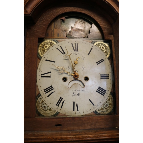 107 - Randall of Holt Oak & Walnut Longcase clock complete with weights