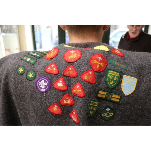 140 - Scouting Poncho with assorted Badges and Embroidered emblems