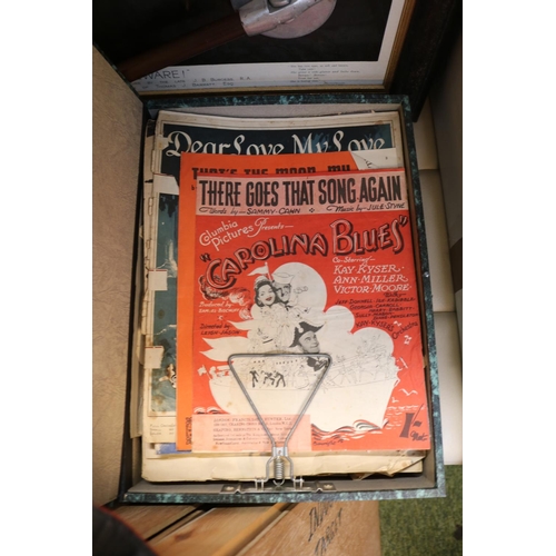 306 - Collection of Giles Annuals, Shooting Stick and a Collection of Sheet Music