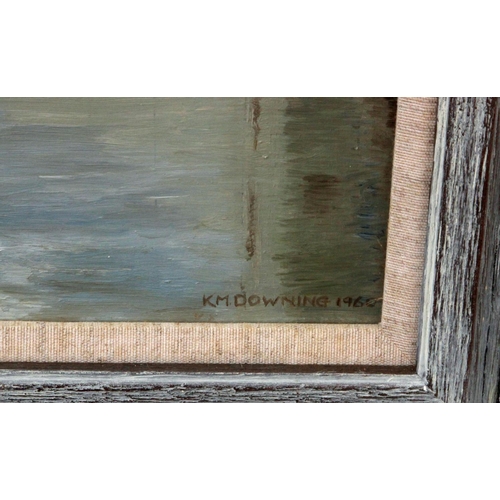 337 - Cork 1960 framed oil by the renowned Hertfordshire artist Kathleen M Downing. Signed lower right. Me... 